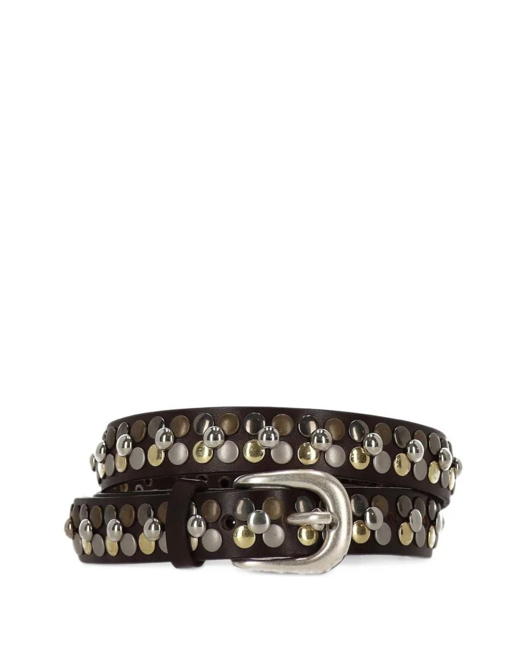 Orciani Black Stud-Embellished Leather Belt