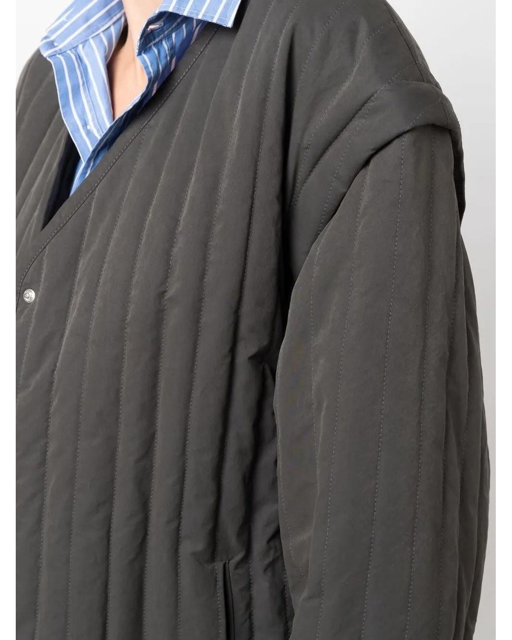 Nanushka Black Quilted Detachable-Sleeve Jacket