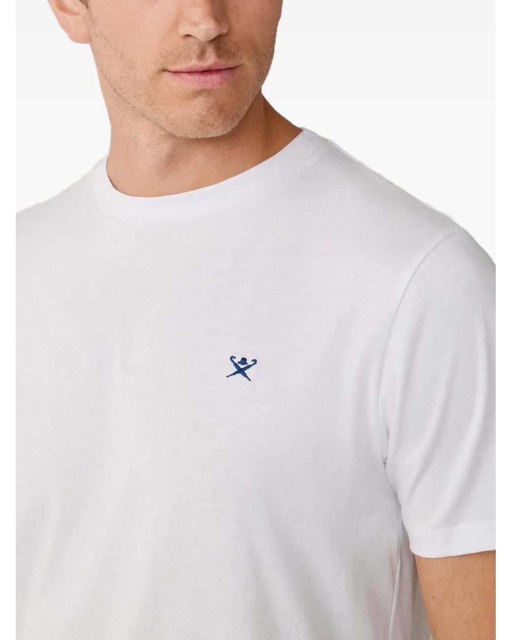 Hackett White Logo-Embroidered T-Shirt for men