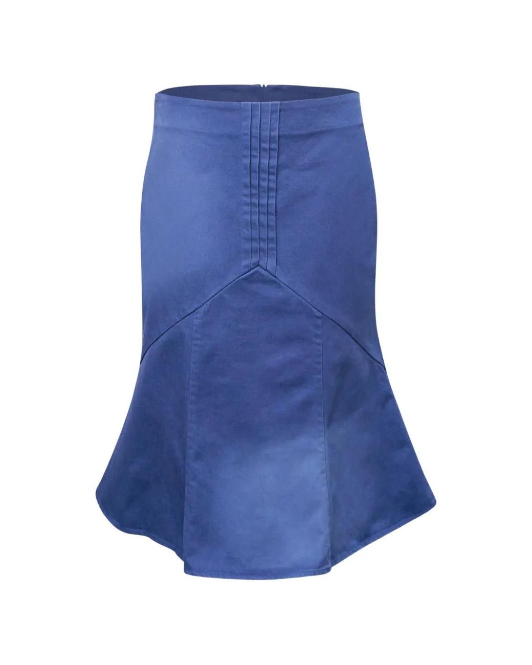ShuShu/Tong Blue Pintuck-Detail Flared Skirt