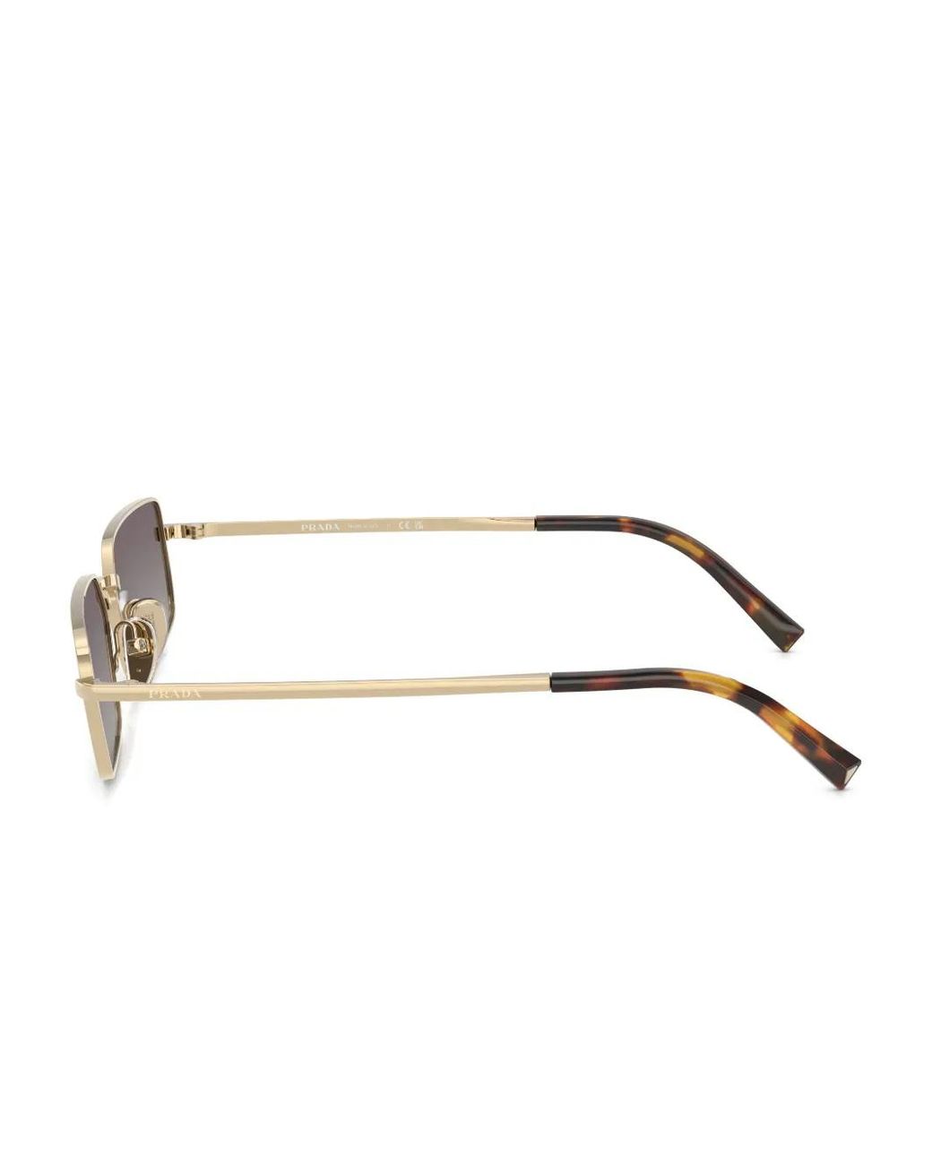 Prada Gray Rectangular-Frame Sunglasses