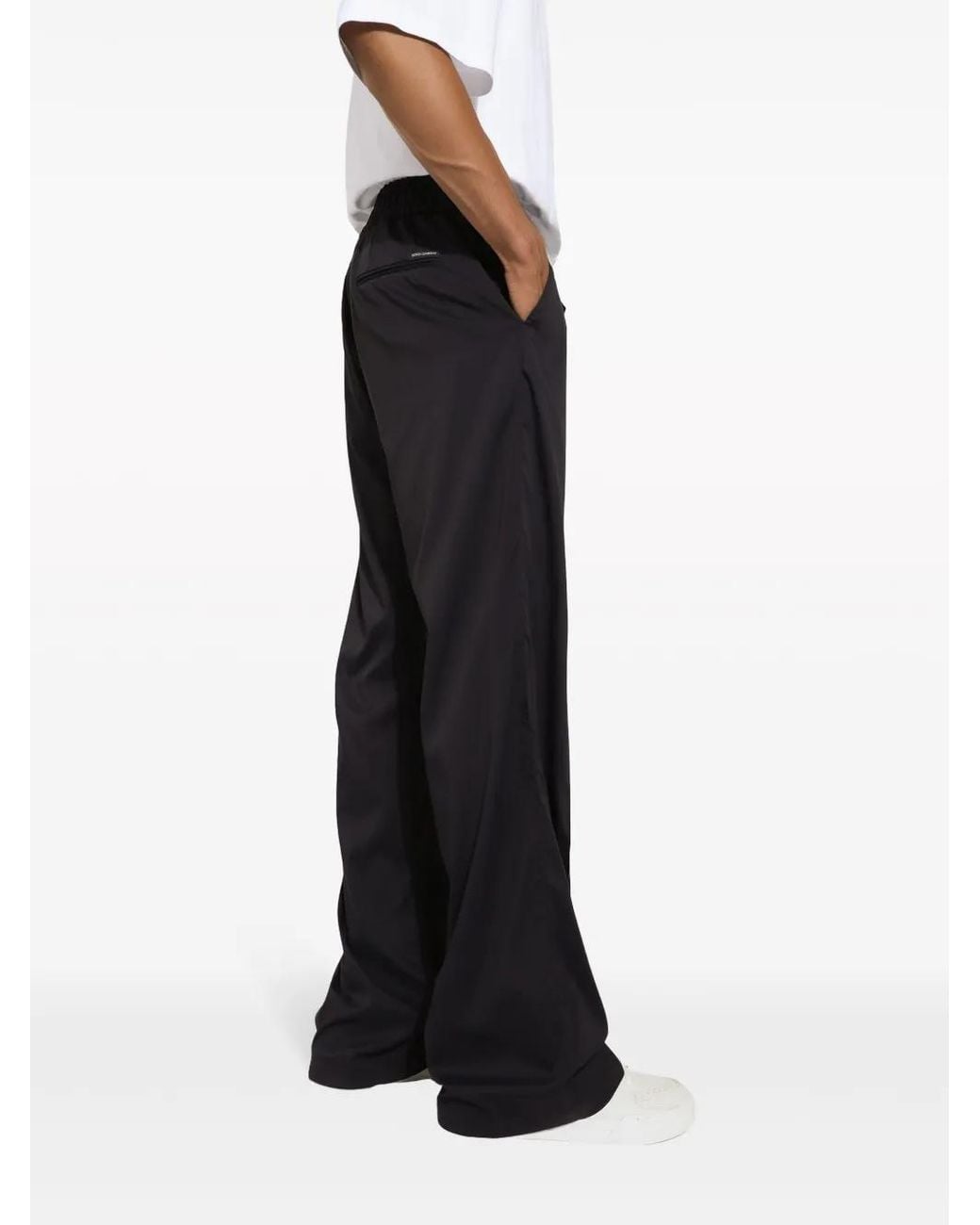 Dolce & Gabbana Blue Drawstring-Waist Wide-Leg Trousers for men