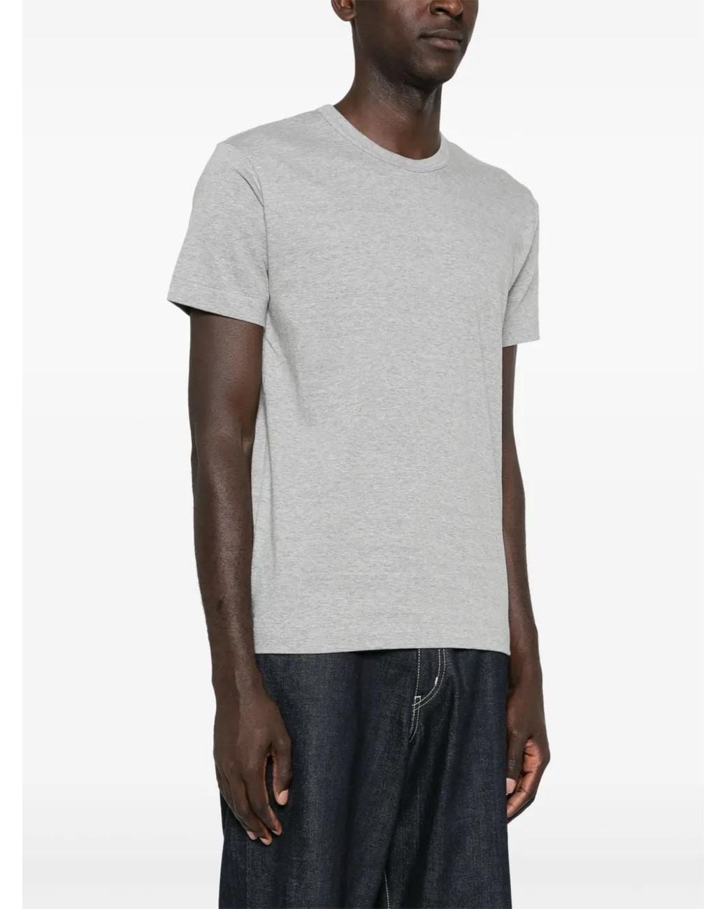 COMME DES GARÇONS PLAY Gray Signature Heart-Patch T-Shirt