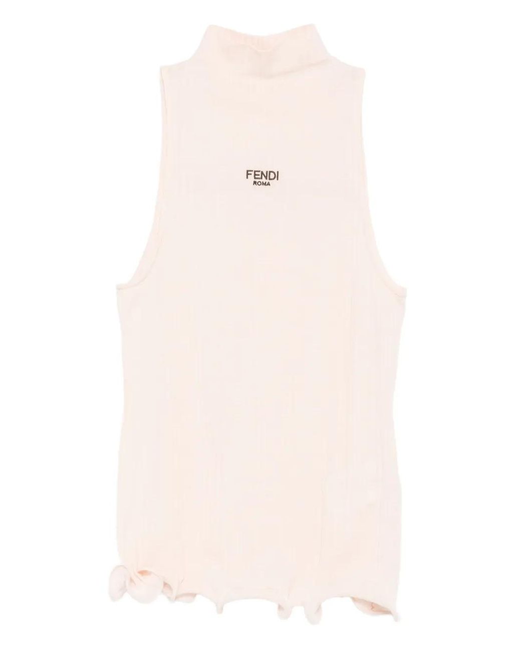 Fendi Pink Wool Turtle-Neck Top