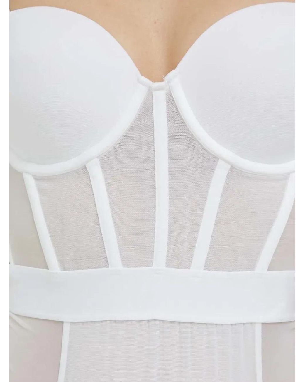 DKNY White Body Mit Mesh-Einsatz