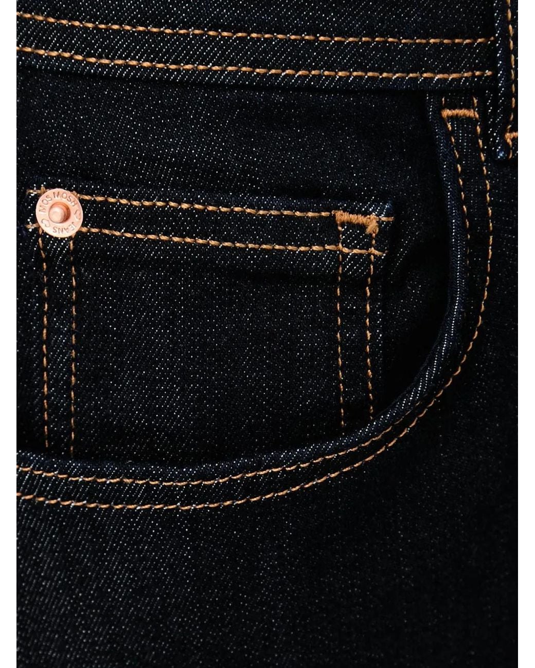 Mos Mosh Black Mmaymen Contrast-Stitch Straight-Leg Jeans