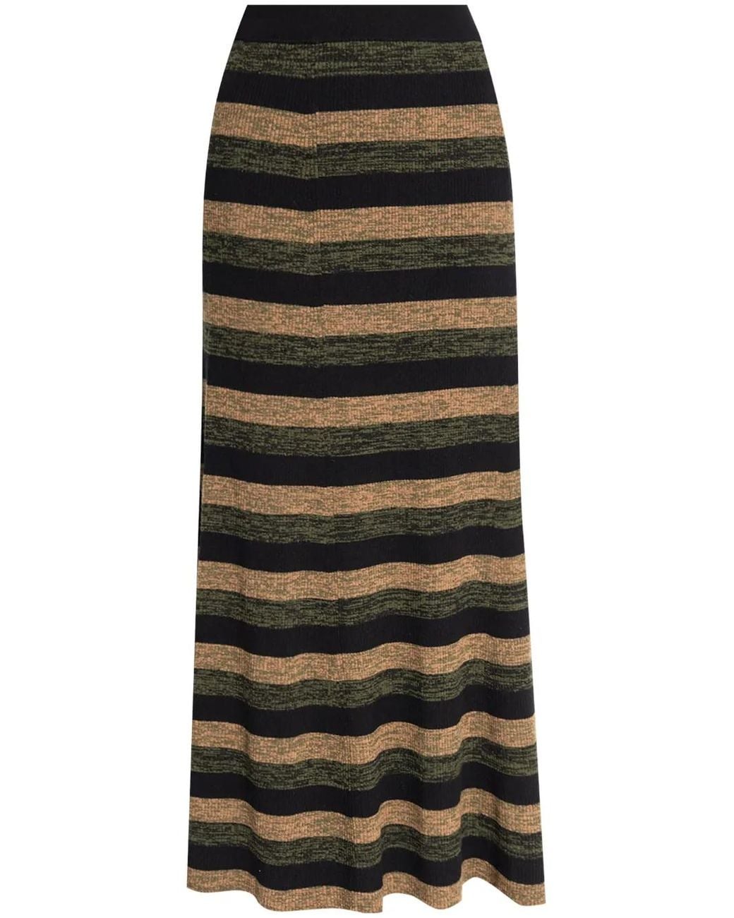 Ganni Black Skirt With Stripe Pattern,