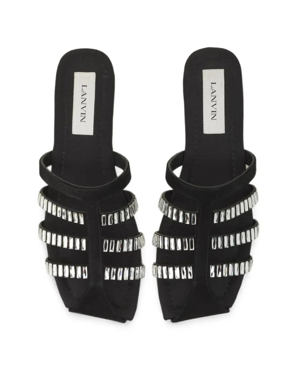 Lanvin White Sandales À Ornements En Cristal
