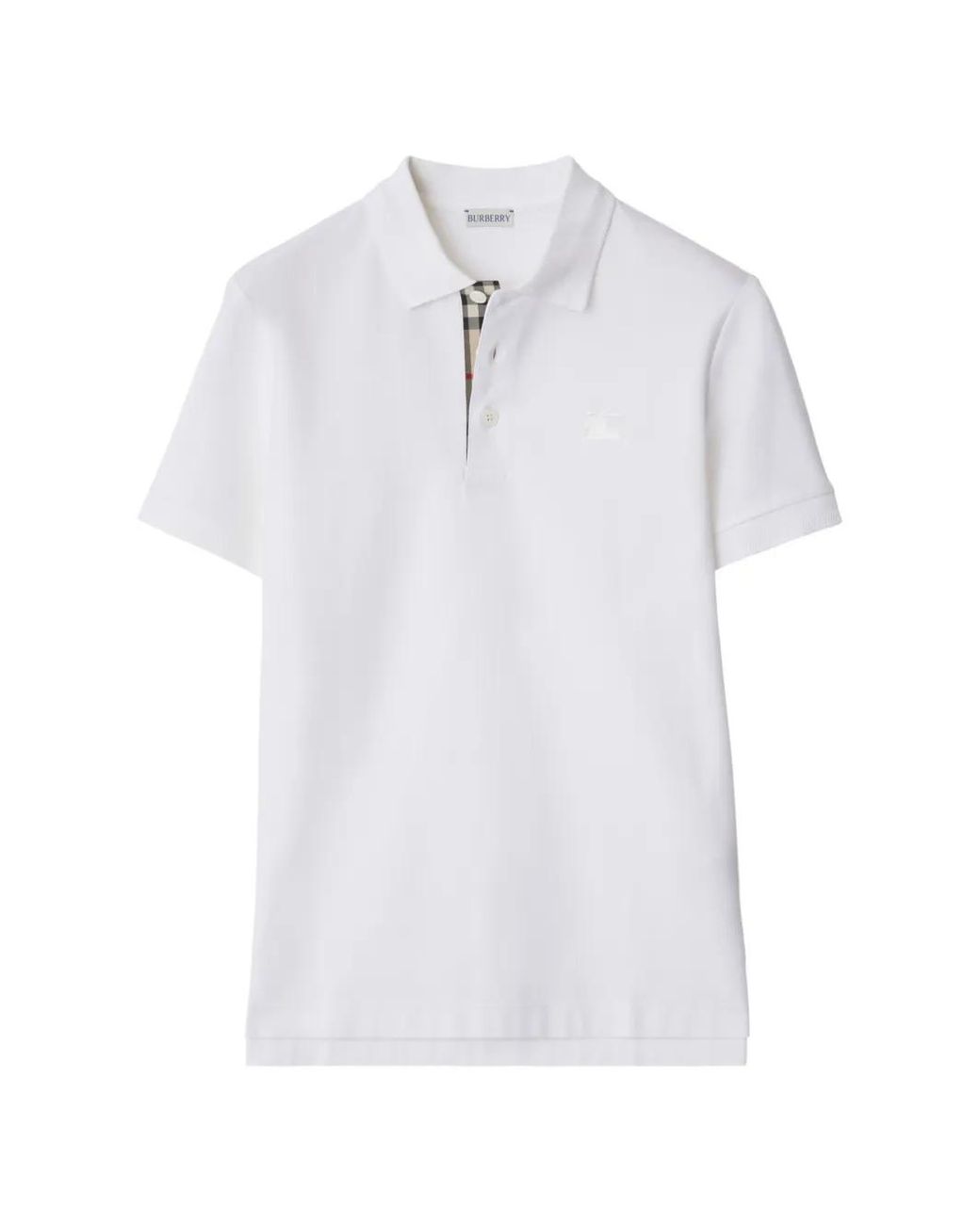 Burberry White Cotton Polo Shirt for men