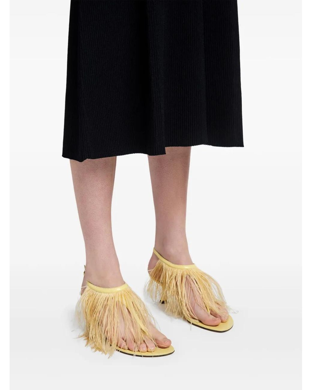 Proenza Schouler Metallic 60Mm Tee Thong Feather Sandals