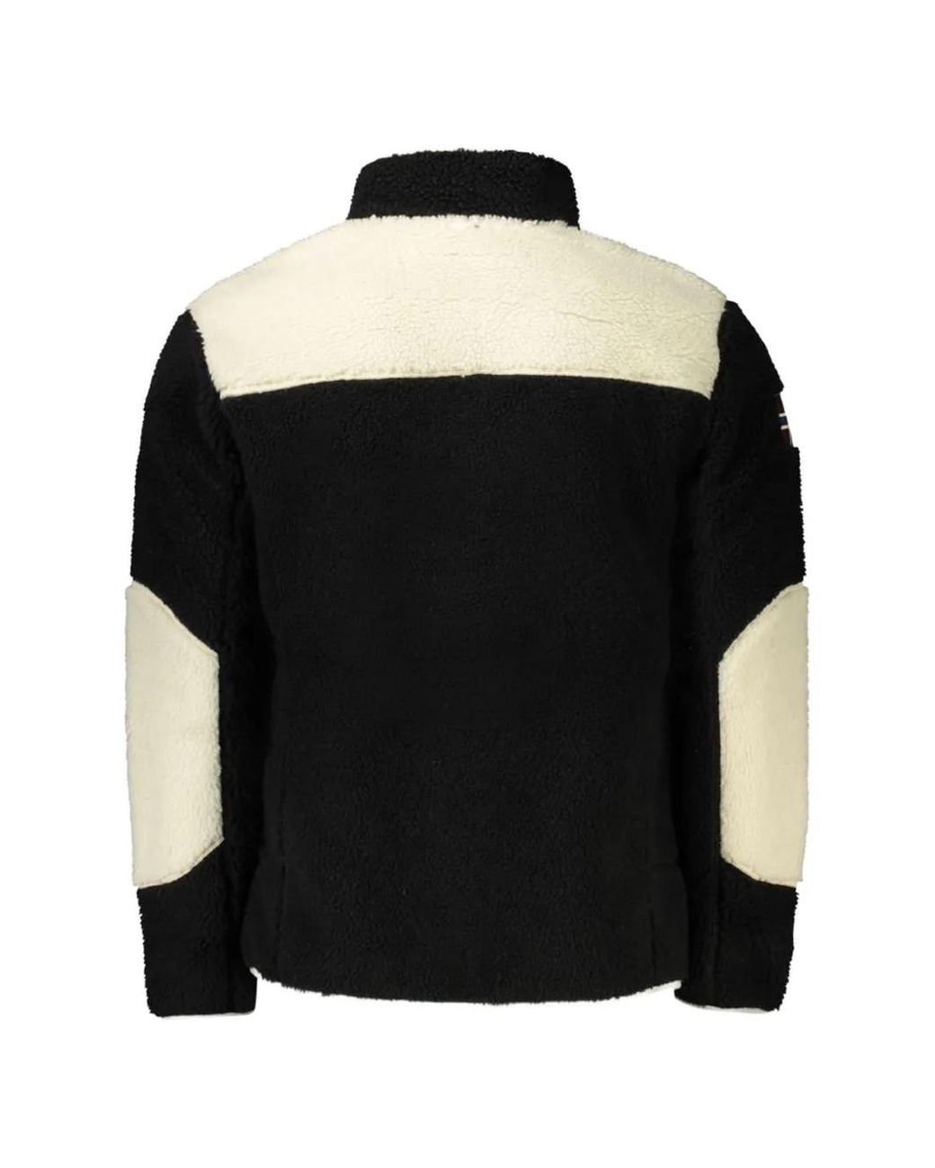 Napapijri Black Yupik Fleece Panelled Zip-Up Coat for men