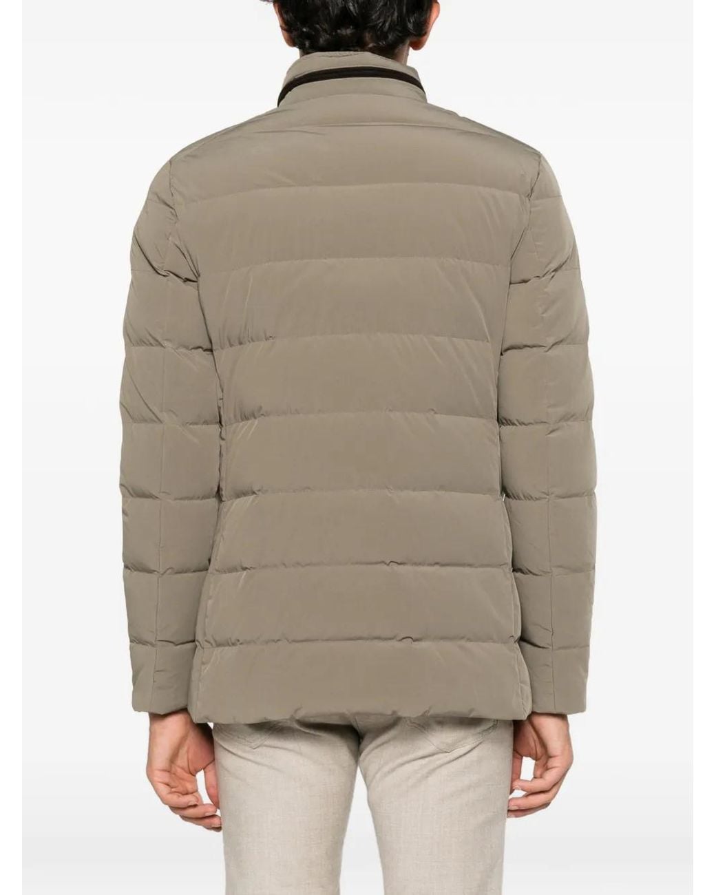 Moorer Brown Quilted Button-Front Jacket for men
