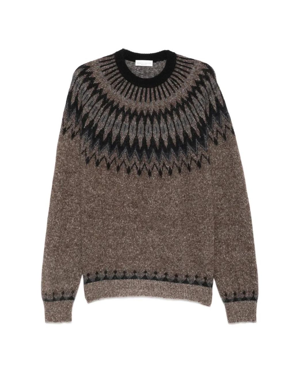 Roberto Collina Brown Long-Sleeve Sweater for men