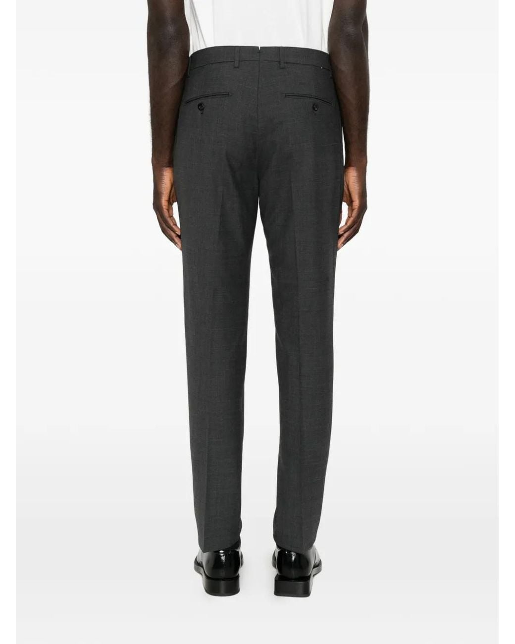 Berwich Gray Pleated Tailored Trousers for men