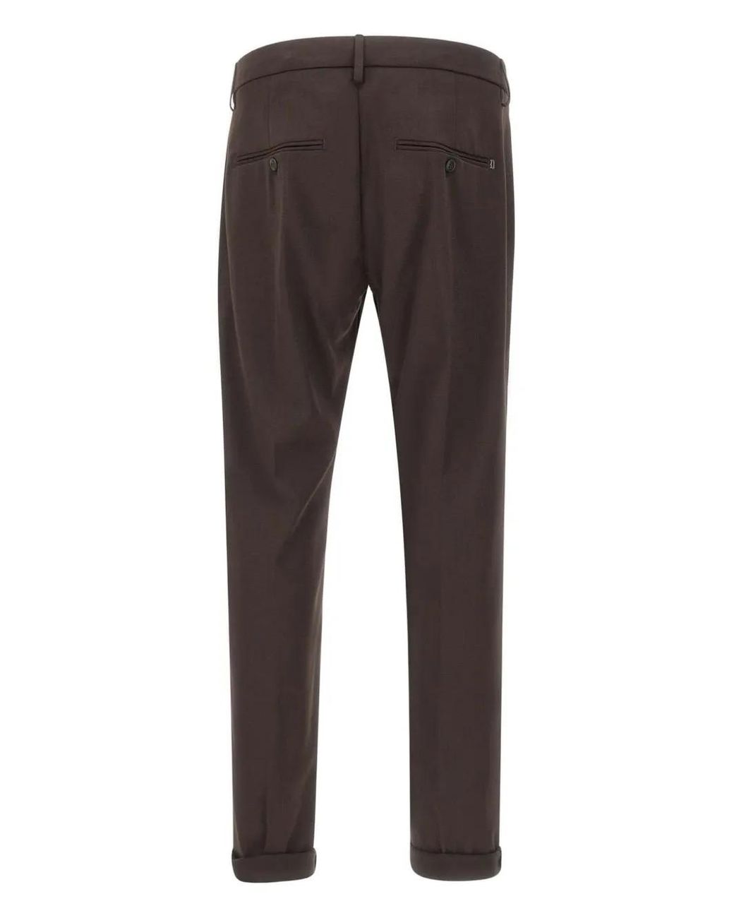 Dondup Gray Buttoned Logo-Detail Pants for men