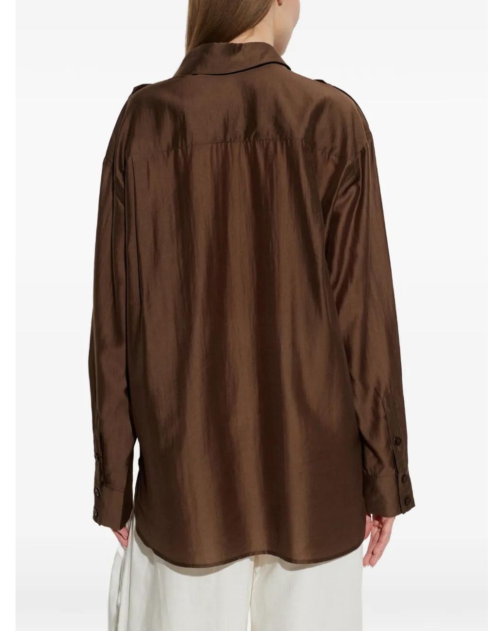 Gestuz Brown Gzsiora Epaulette-Detail Shirt