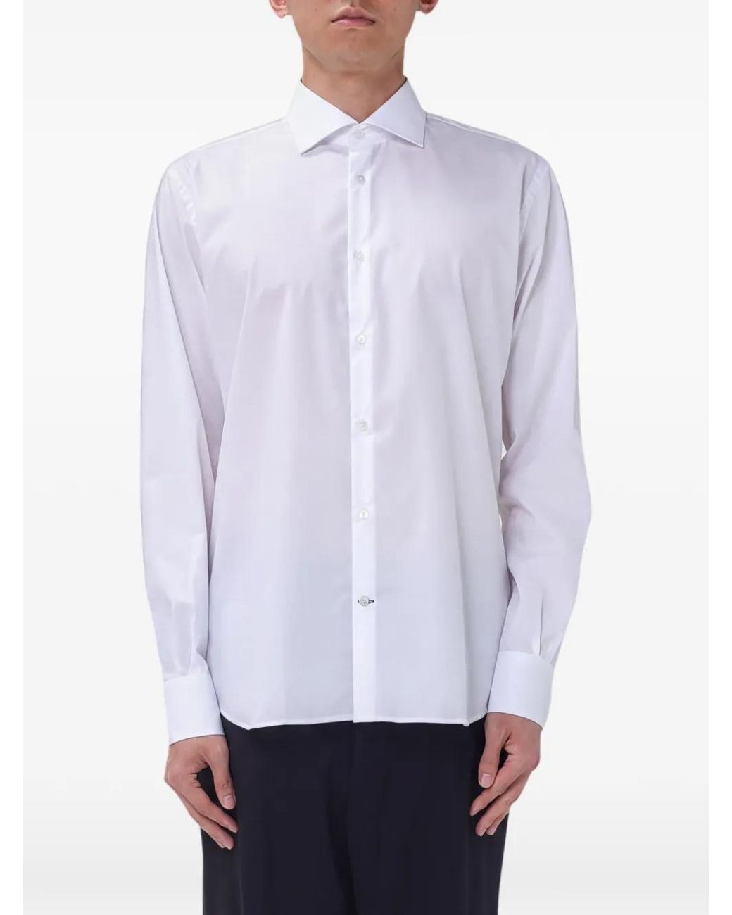 Brooksfield White Chemise Boutonnée À Manches Longues for men