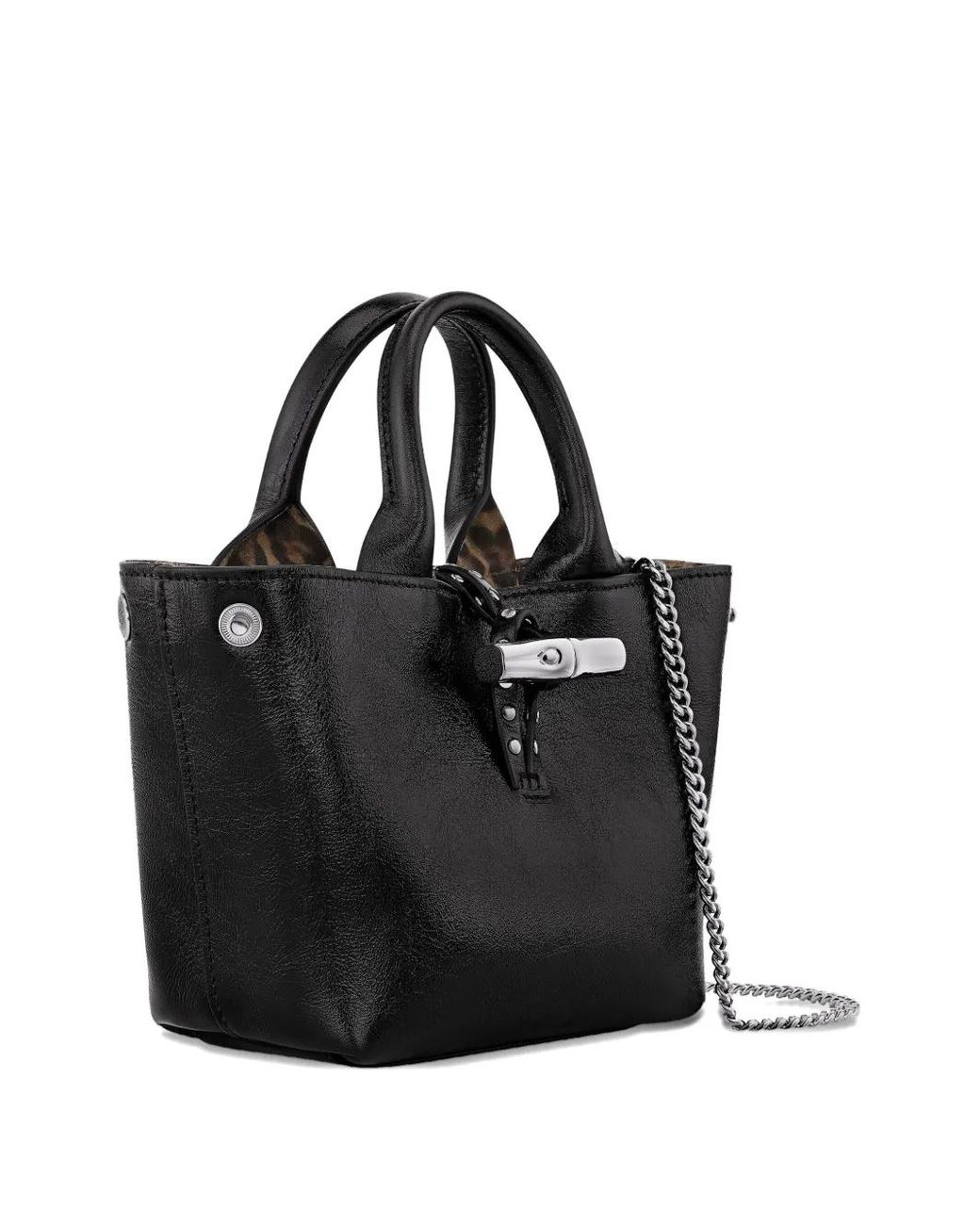 Longchamp Black Le Roseau Studded Mini Bag