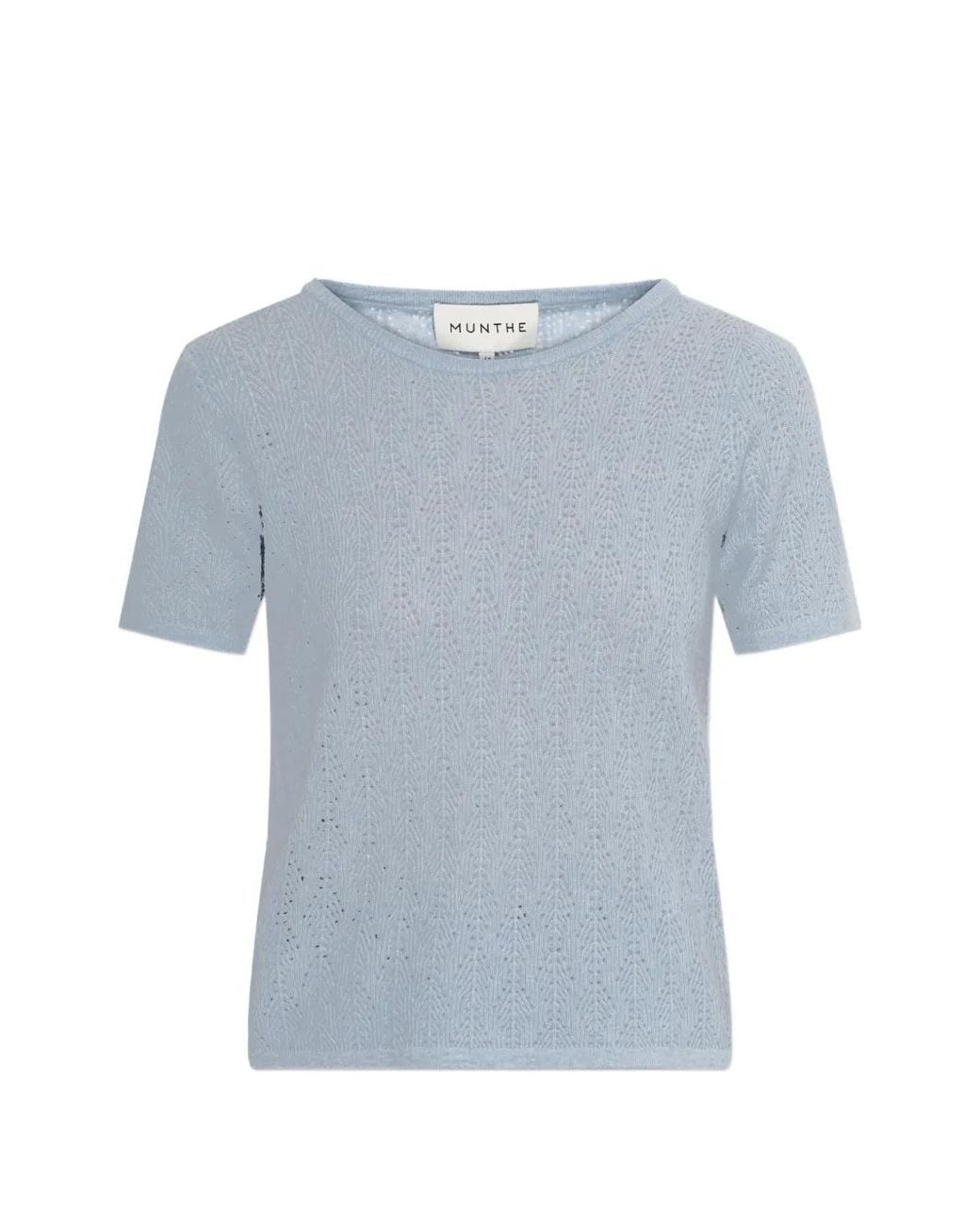 Munthe Blue Boyli Pointelle-Knit T-Shirt