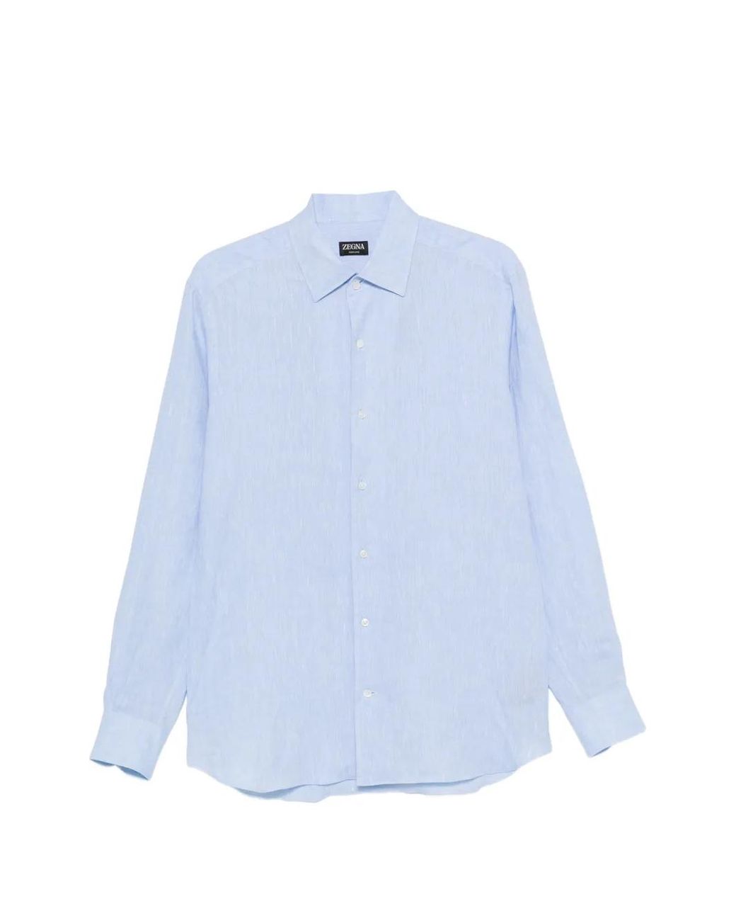 Zegna Blue Chemise Boutonnée À Manches Longues for men