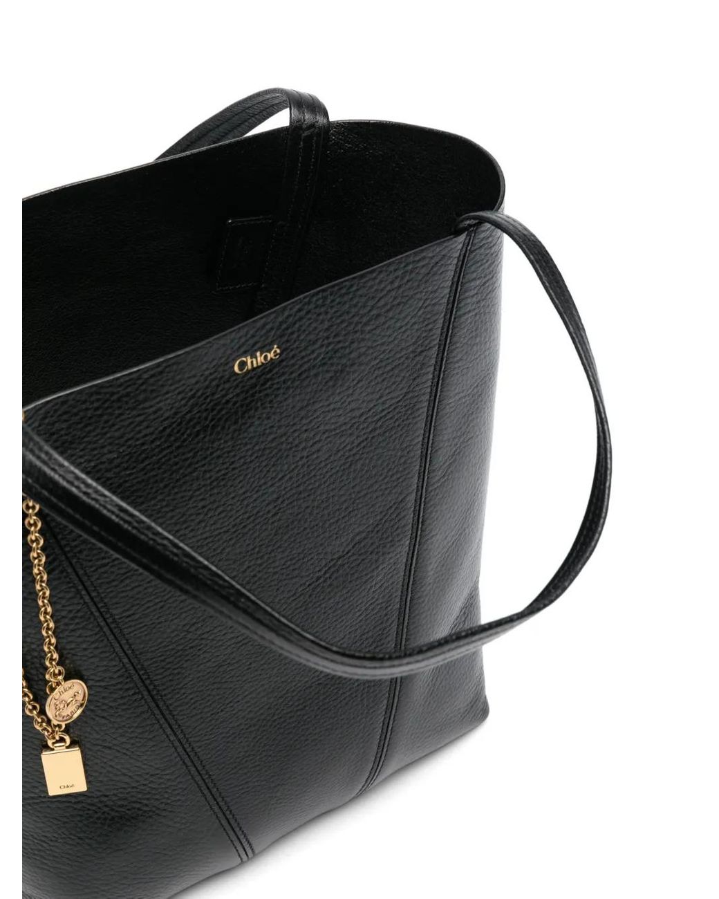 Chloé Spin Shopper Van Bewerkt Leer in het Black