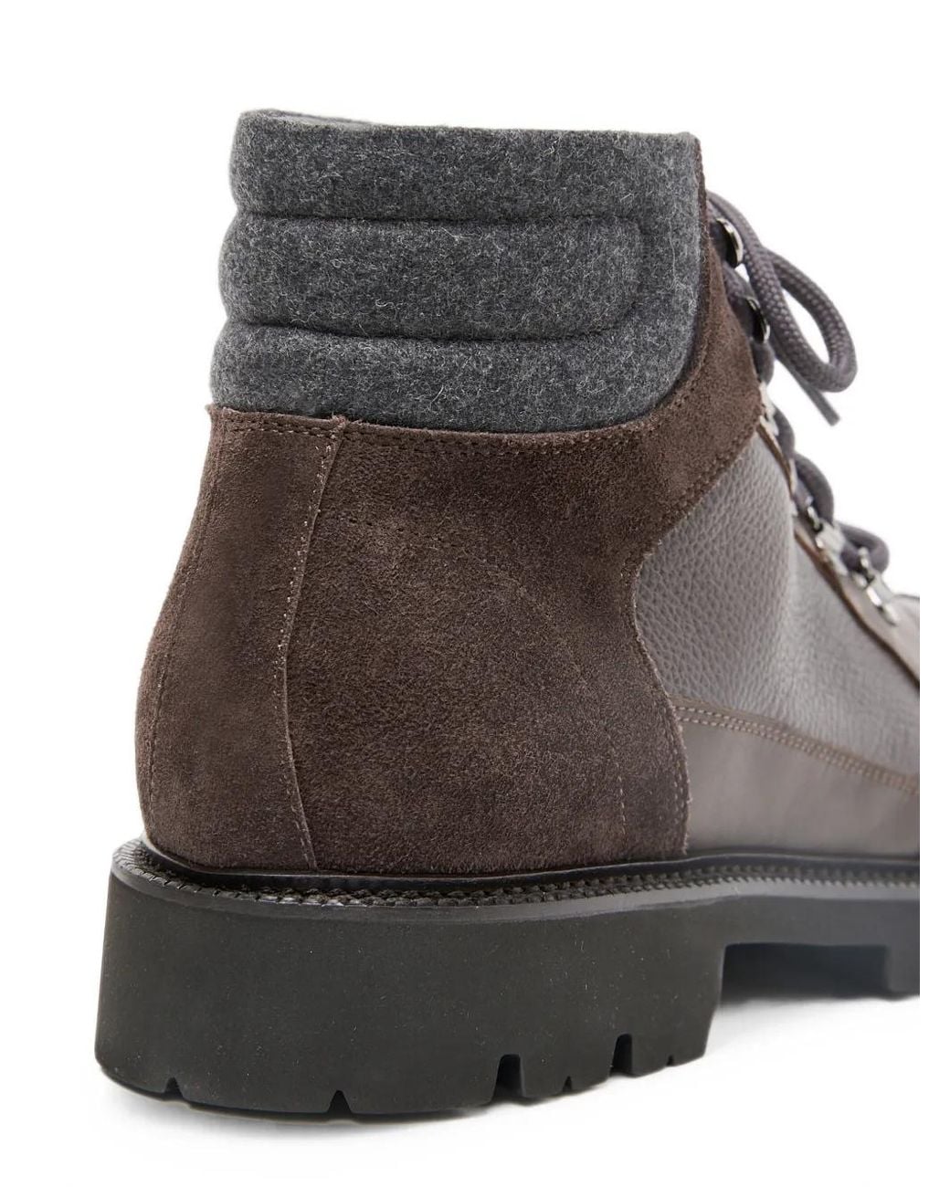 Peserico Gray Panelled Lace-Up Boots for men