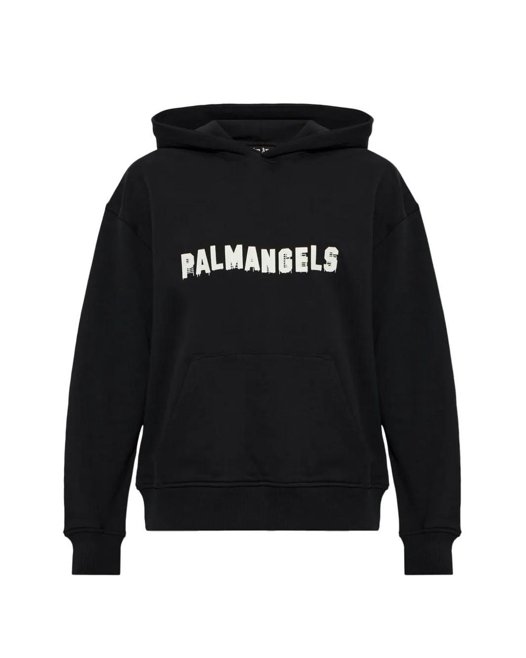 Palm Angels Black Logo-Print Hoodie for men