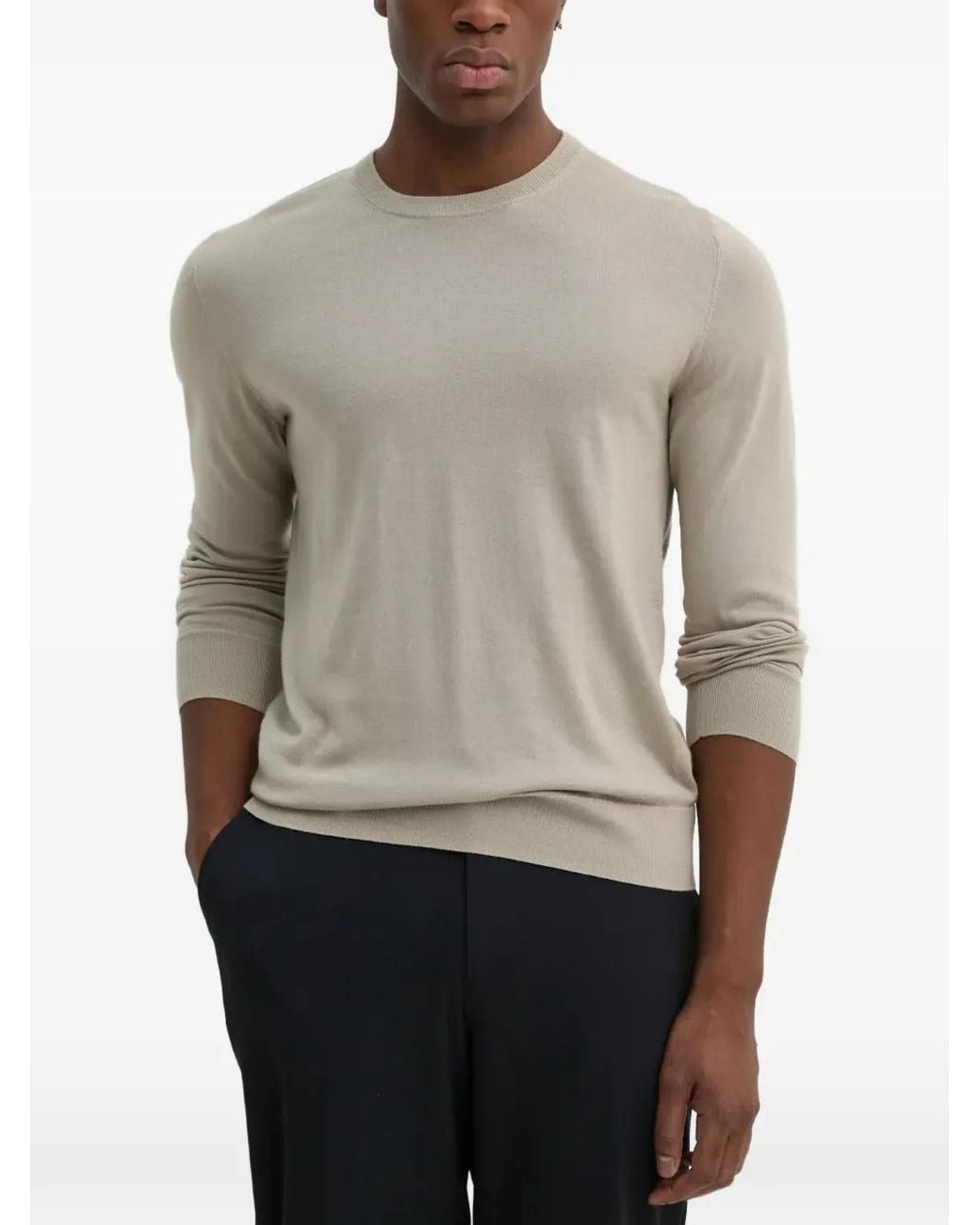 Filippa K Gray Crew Neck Sweater for men