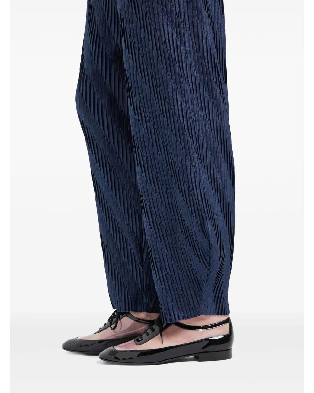Giorgio Armani Blue Pleated Pants