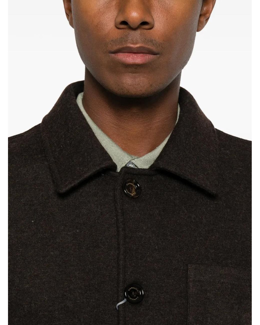 Carducci Black Button-Up Shirt Jacket for men