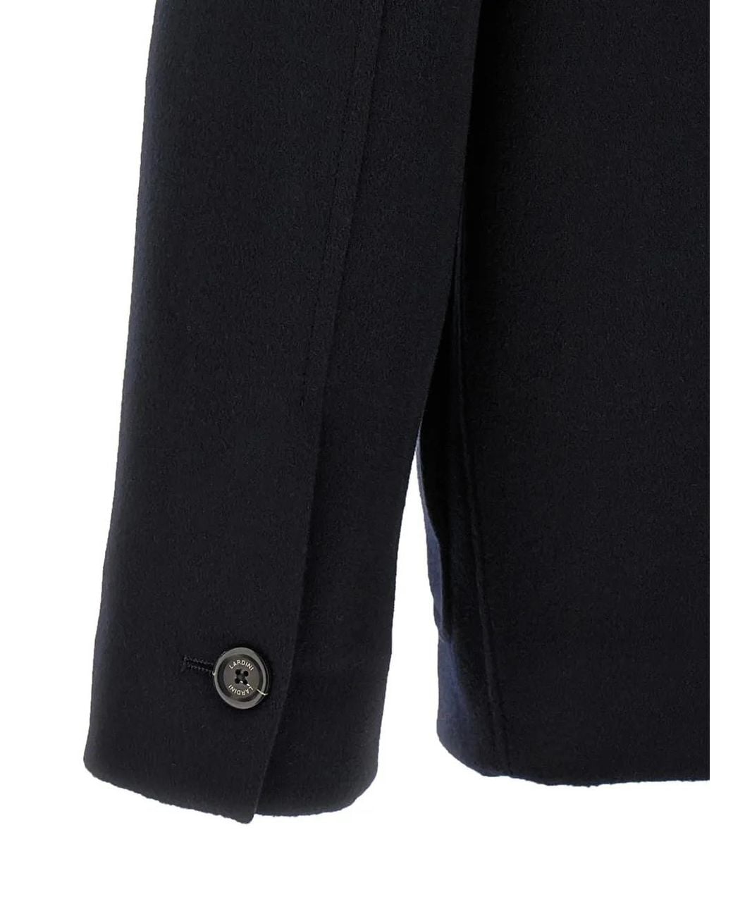 Lardini Blue Cashmere Pointed-Collar Coat for men