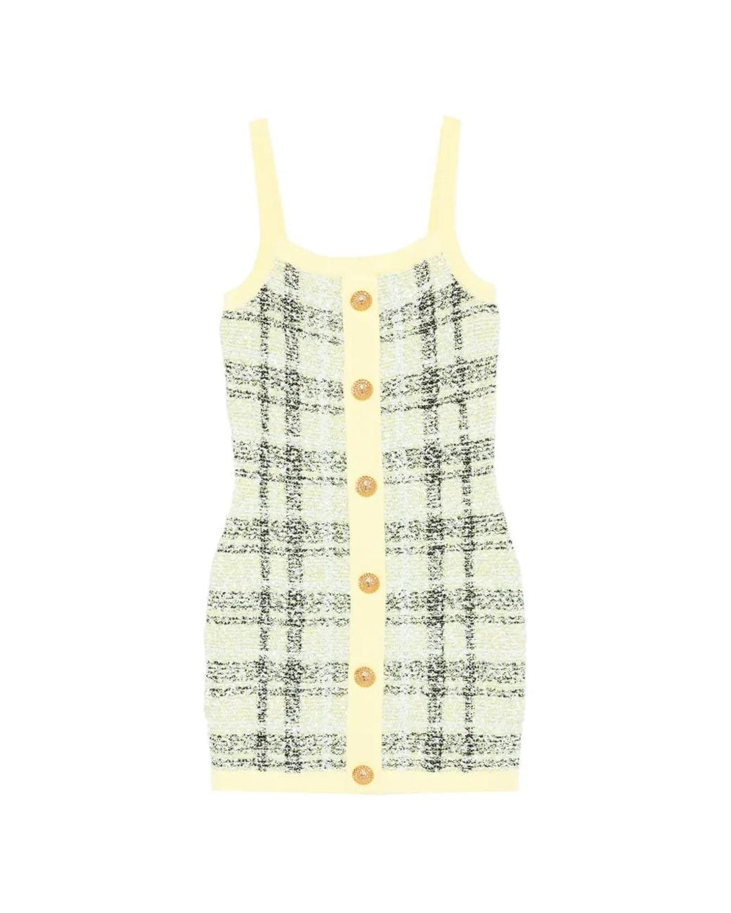 Balmain White Short Dress With Buttons