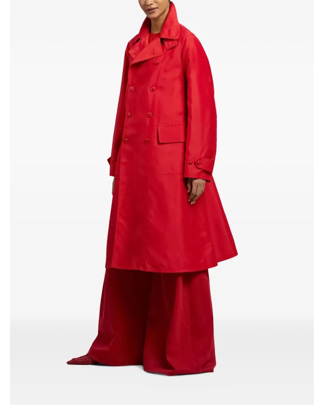 Ralph Lauren Red Raquel Double-Breasted Coat