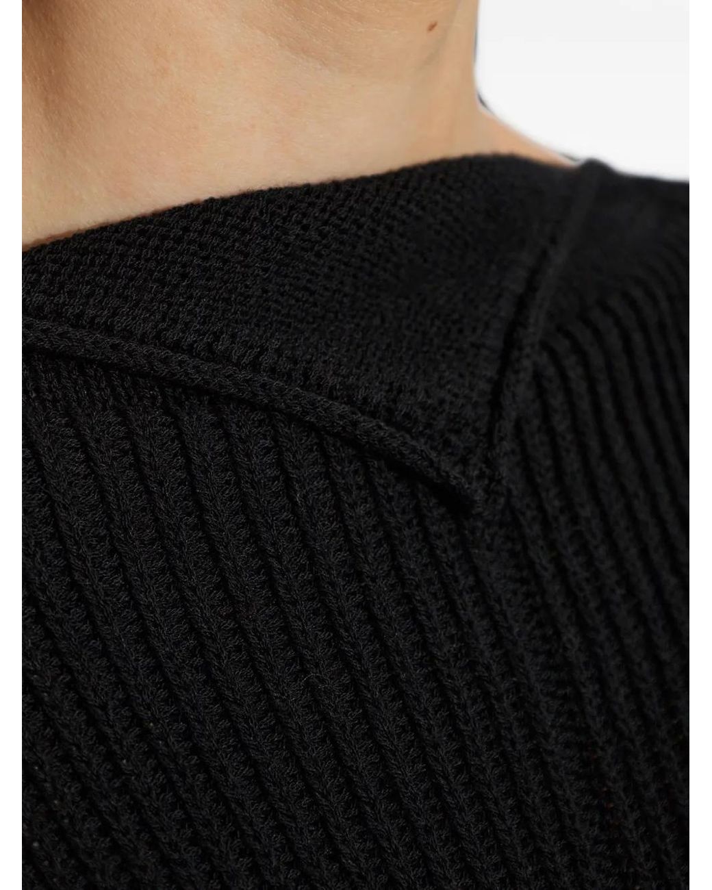 Rick Owens Black Pull Côtelé À Manches Longues
