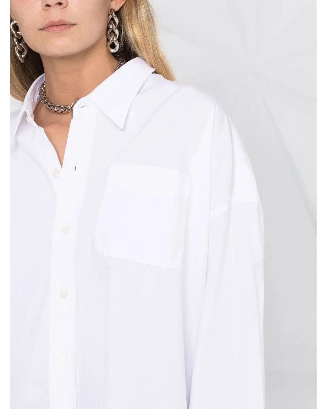 R13 White Patch-Pocket Shirt