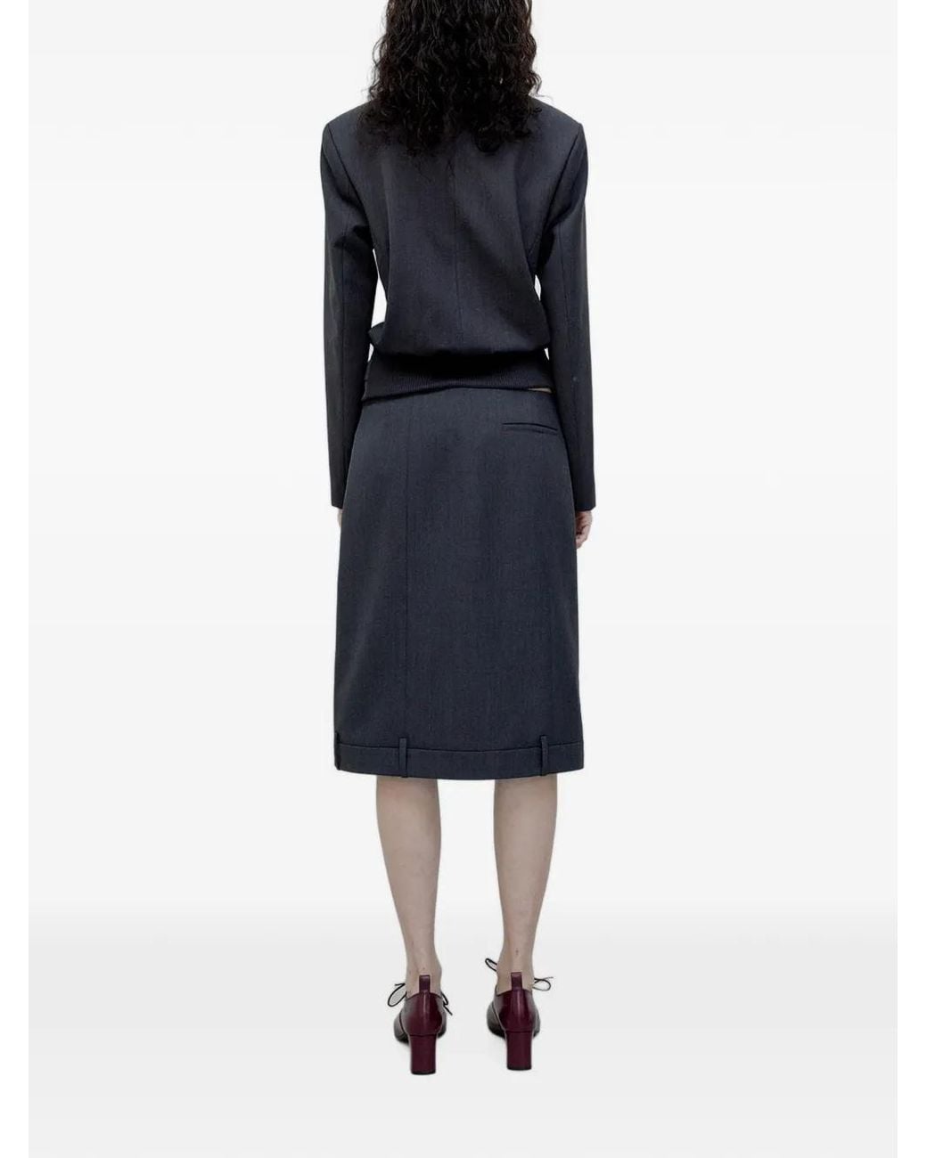 OPEN YY Blue Asymmetric Button-Up Jacket
