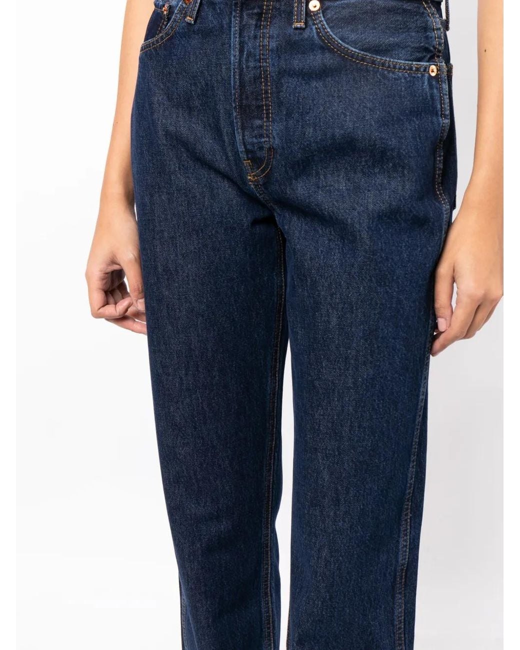Re/done Blue High-Rise Loose Jeans