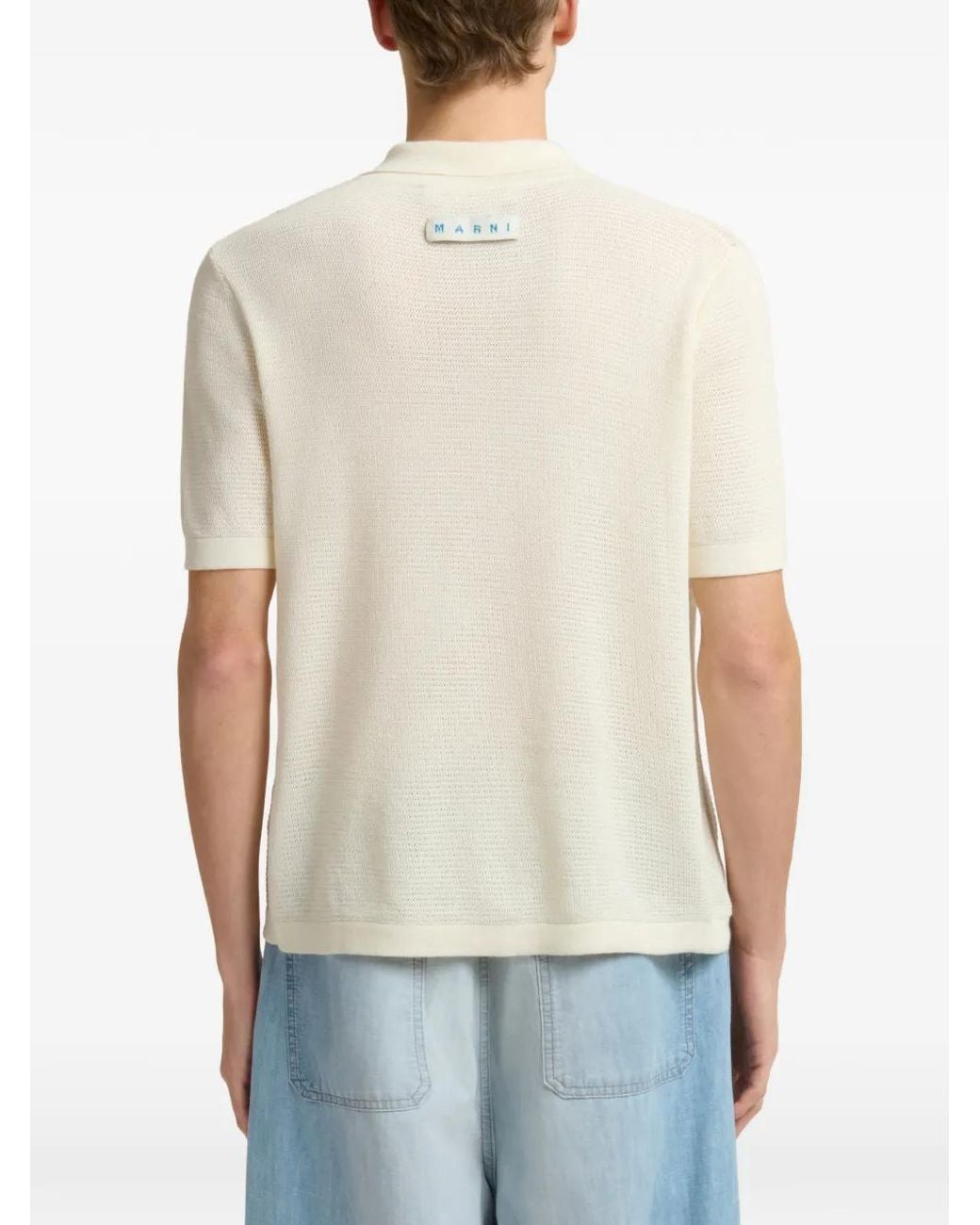 Marni White Floral Cardigan for men