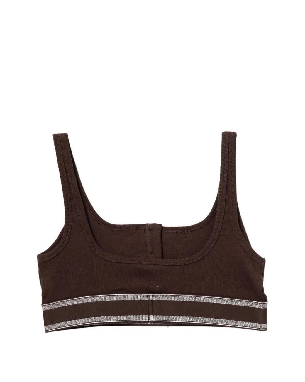 Versace Brown Brassière Côtelée En Jersey De Coton