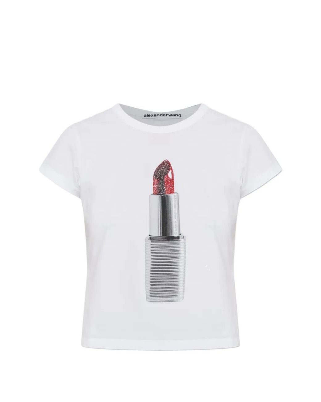 Alexander Wang White Lip-Stick-Print T-Shirt