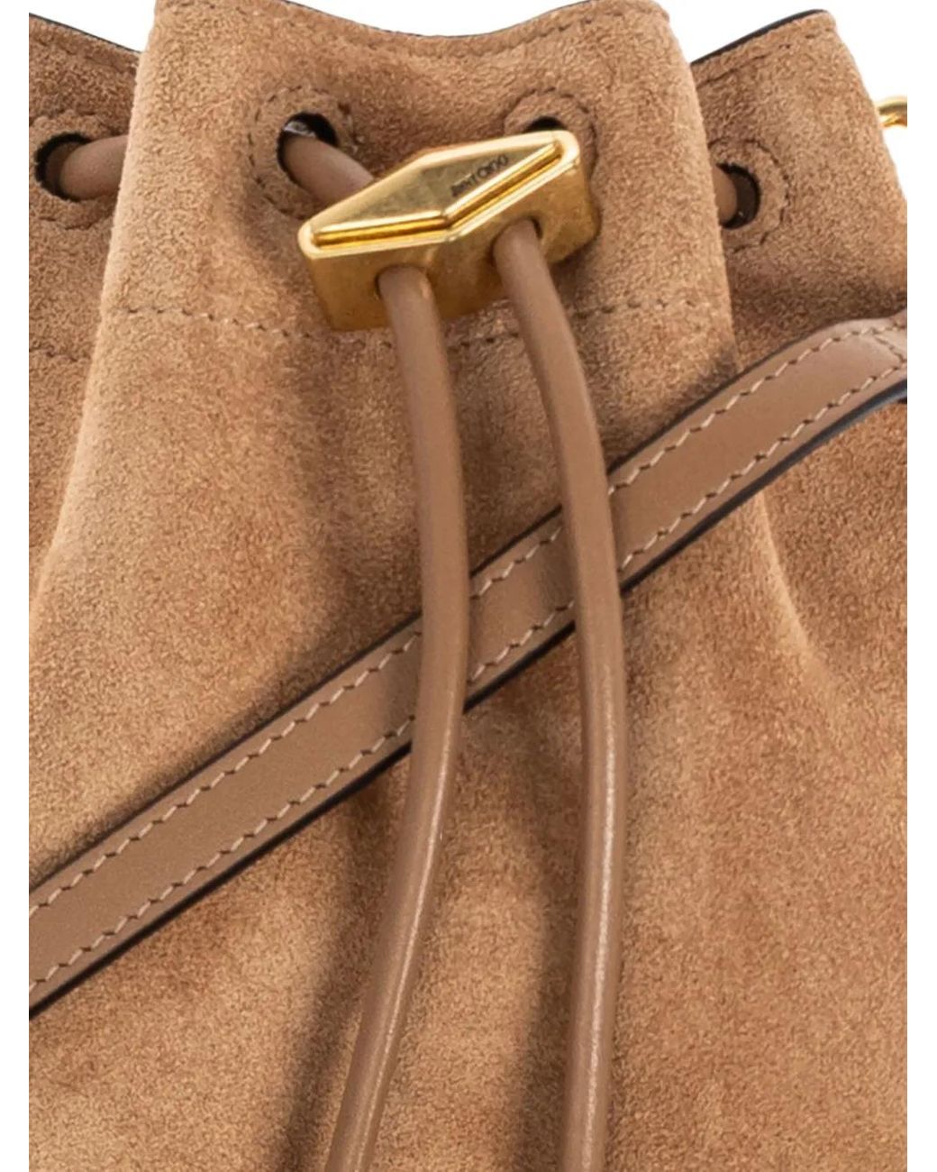 Jimmy Choo Natural Mini Bon Bon Fringe Bucket Bag