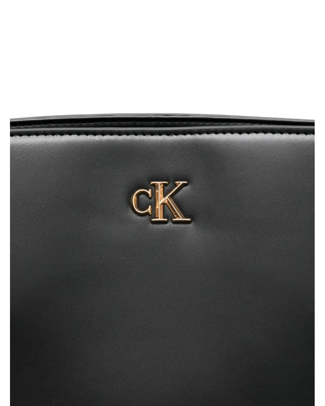 Calvin Klein Black Medium Logo-Detail Tote Bag