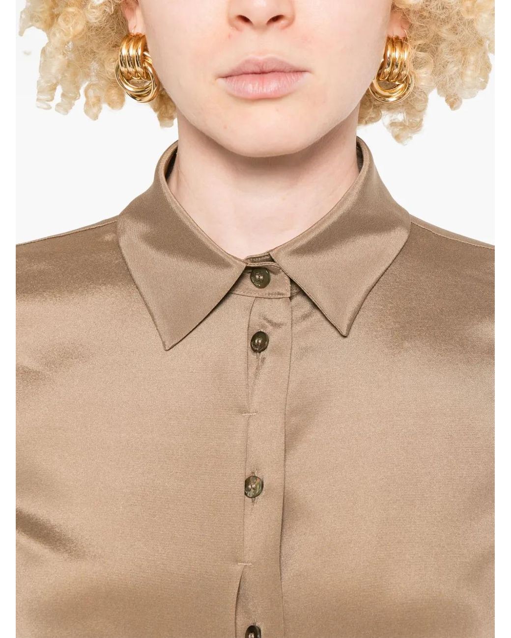 Max Mara Natural Stretch Silk Cady Shirt