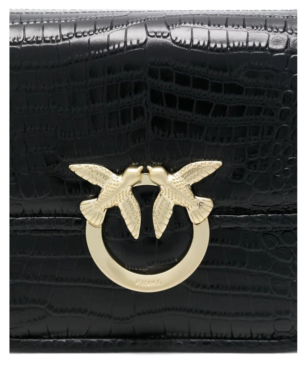 Pinko Black Leather Shoulder Bag