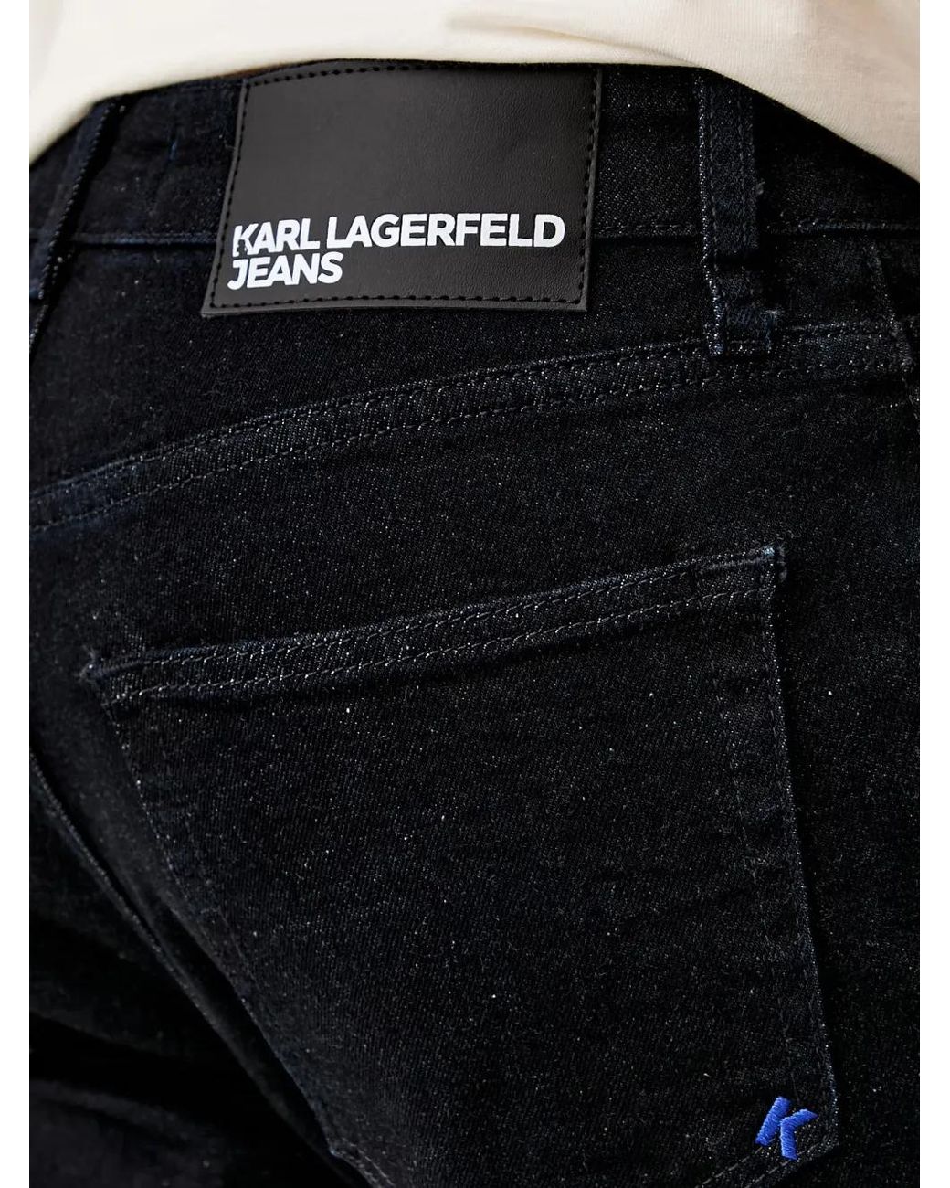Karl Lagerfeld Black Jean Droit À Patch Logo for men