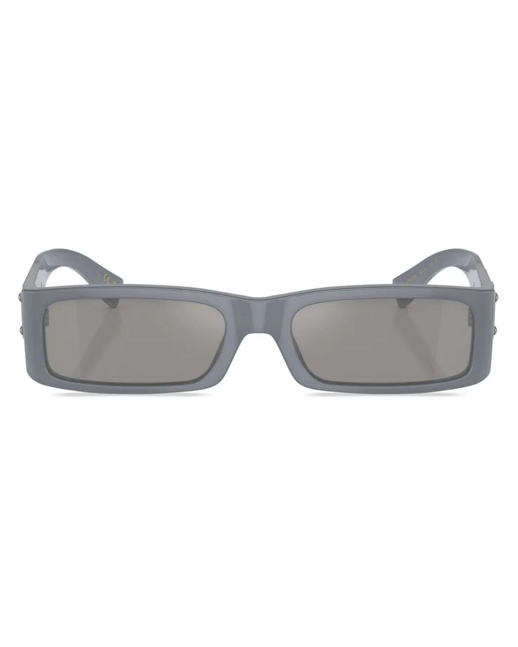 Dolce & Gabbana Gray Rectangle-Frame Logo-Plaque Sunglasses for men