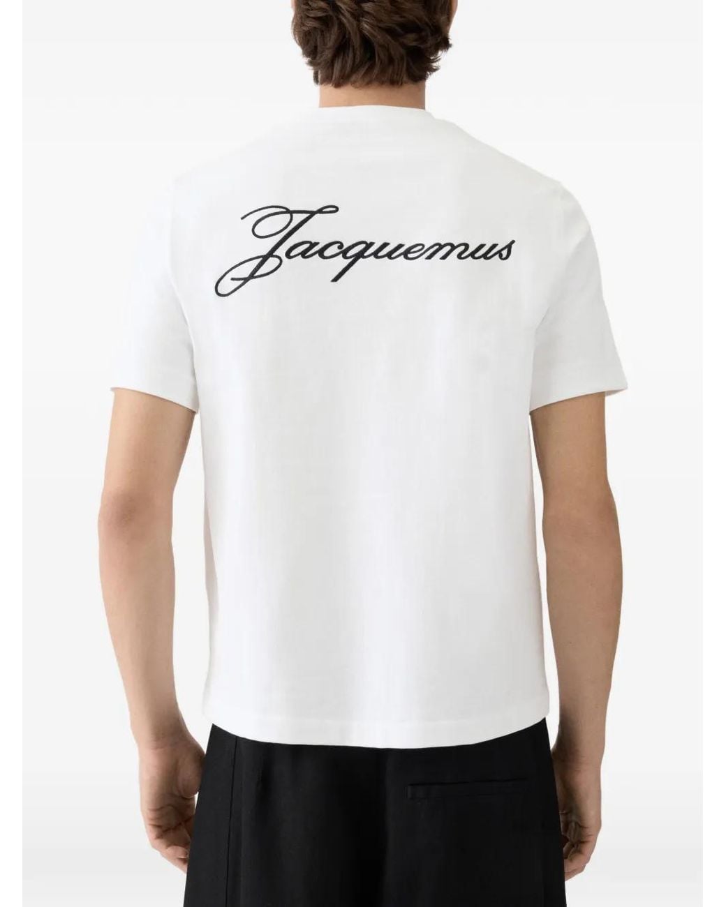 Jacquemus White Logo-Embroidered T-Shirt