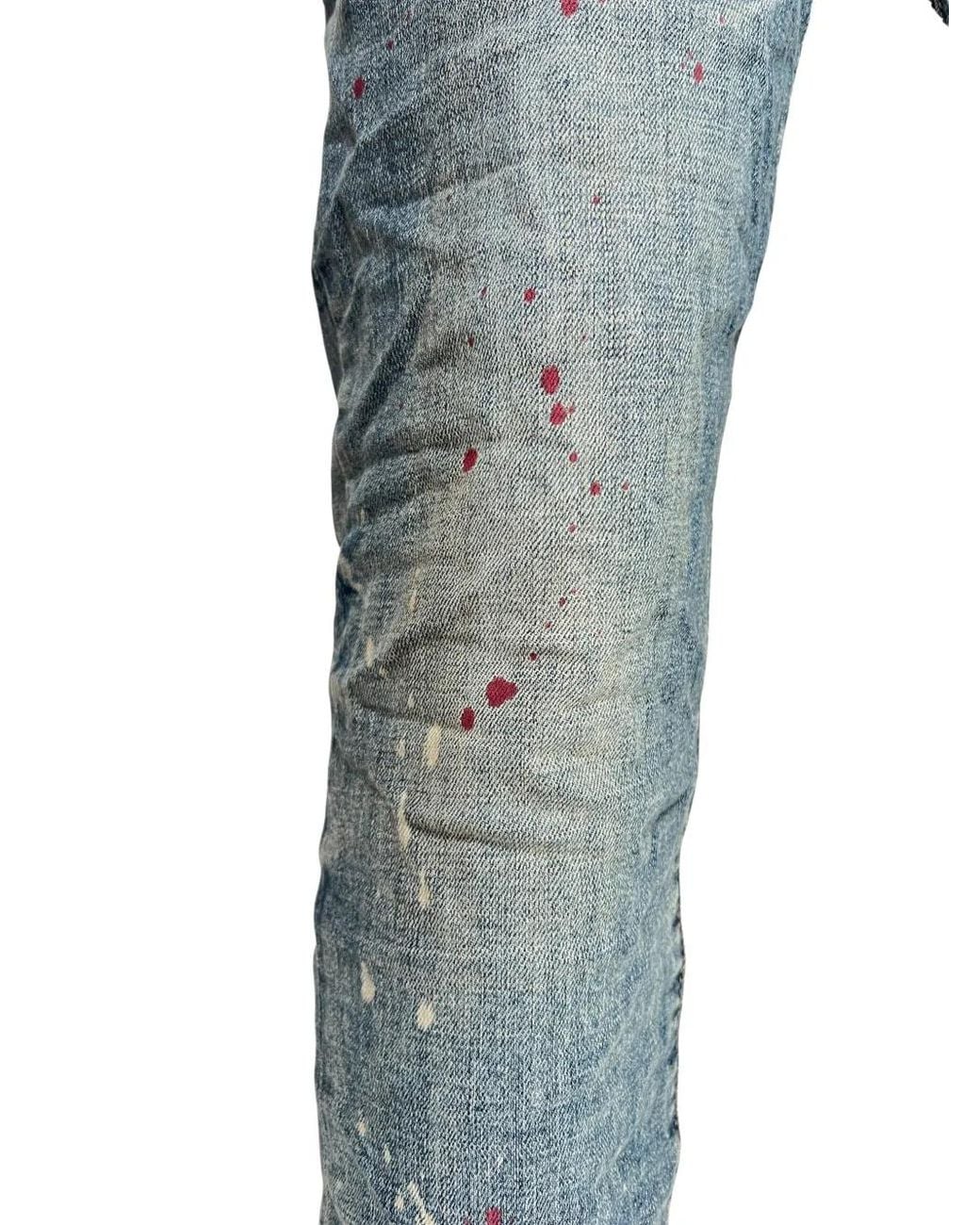 メンズ Purple Brand P002 ブリーチ ジーンズ Blue