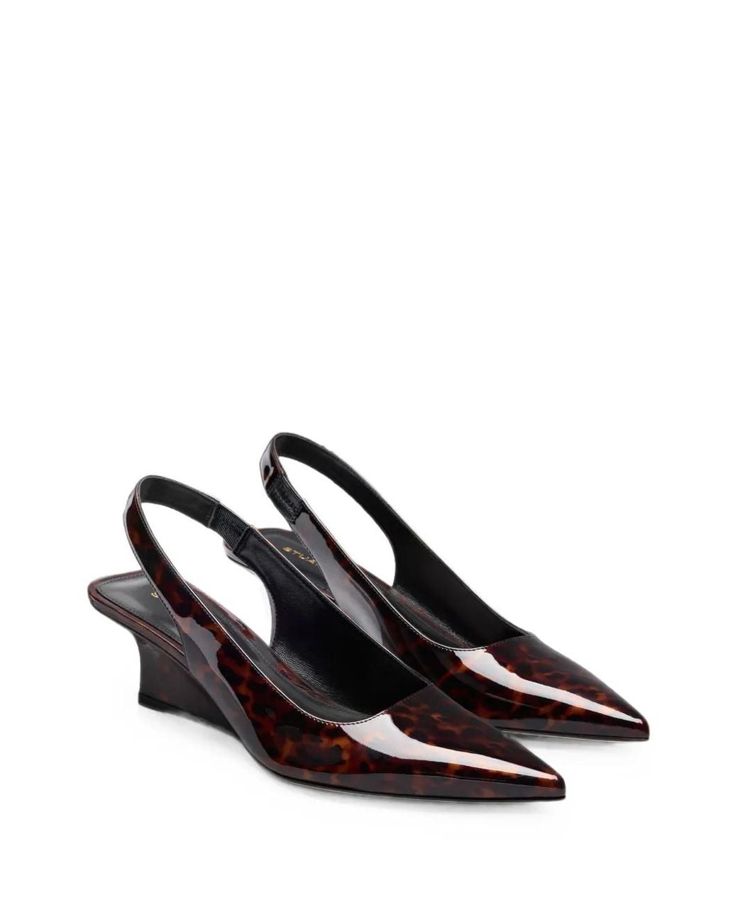 Stuart Weitzman Brown Vinnie Tortoise-Shell Wedge Pumps