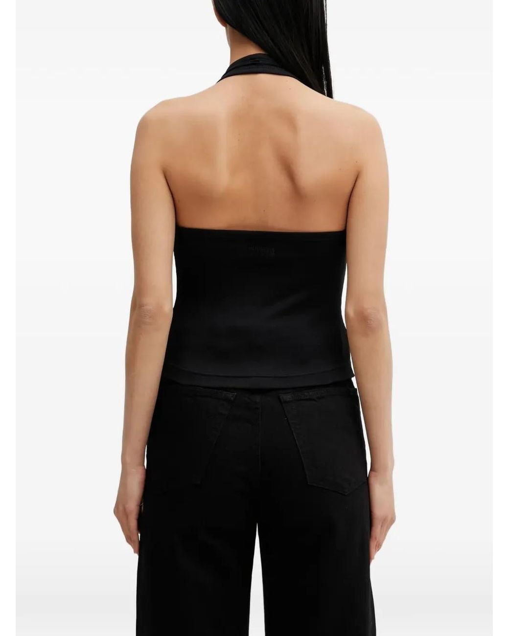Vetements Black Halterneck Sleeveless Top